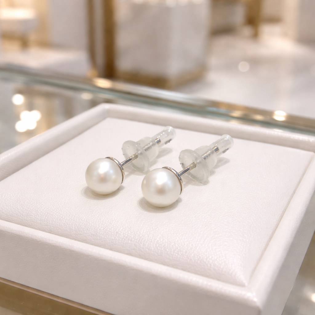 Boucles d oreilles clous et perles de culture