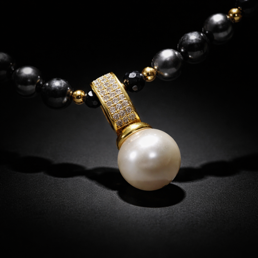 Nuit Profonde - collier  en perles de culture