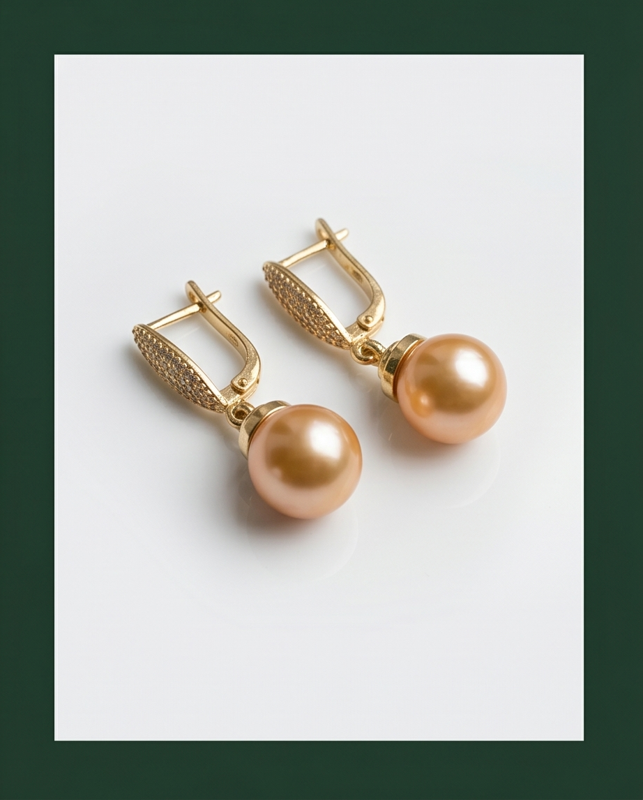 Boucles d oreilles avec perles de culture Édison couleur jaune or