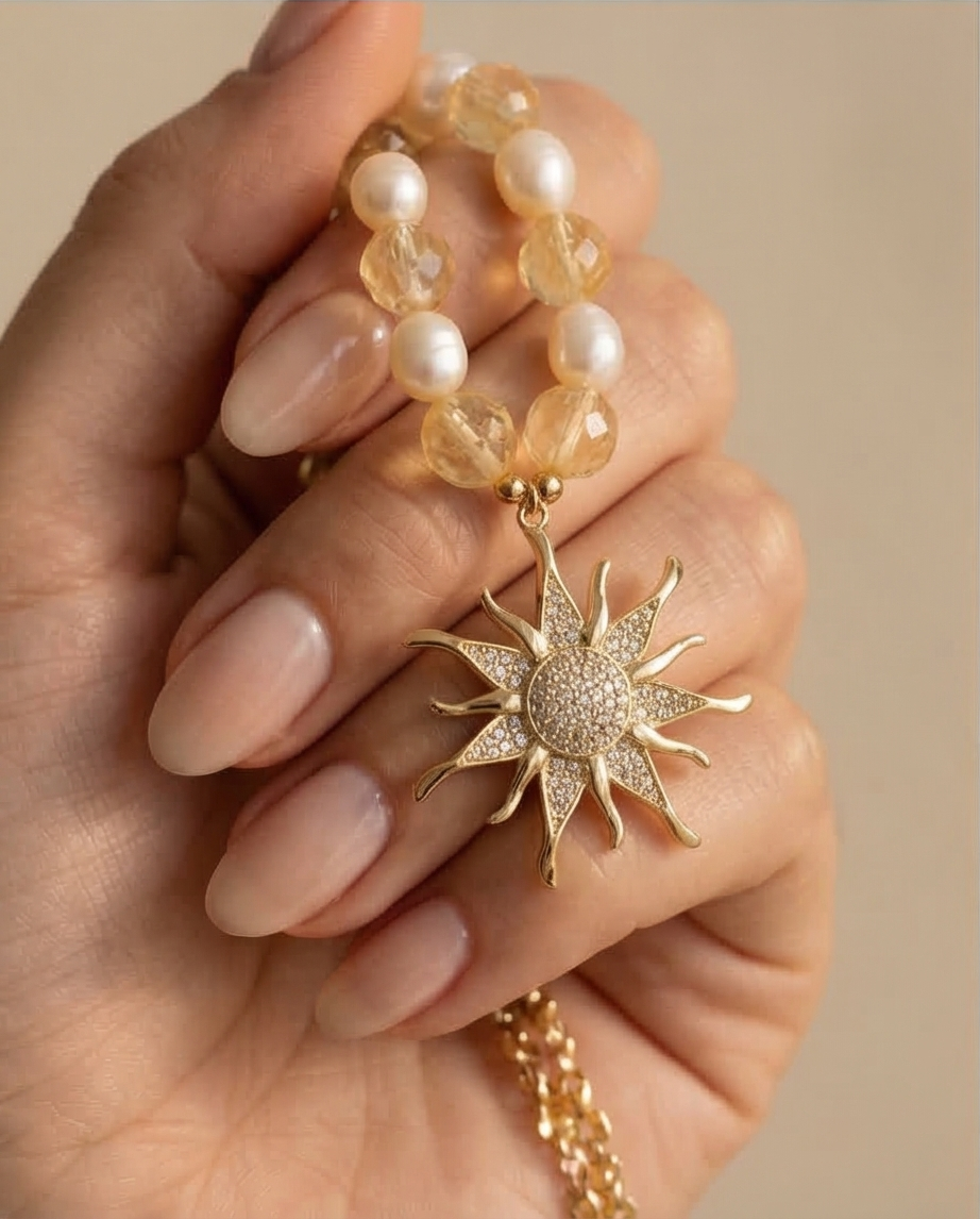 Collier Soleil de Printemps en Citrine