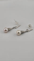 Boucles d’oreilles en argent et perles de culture