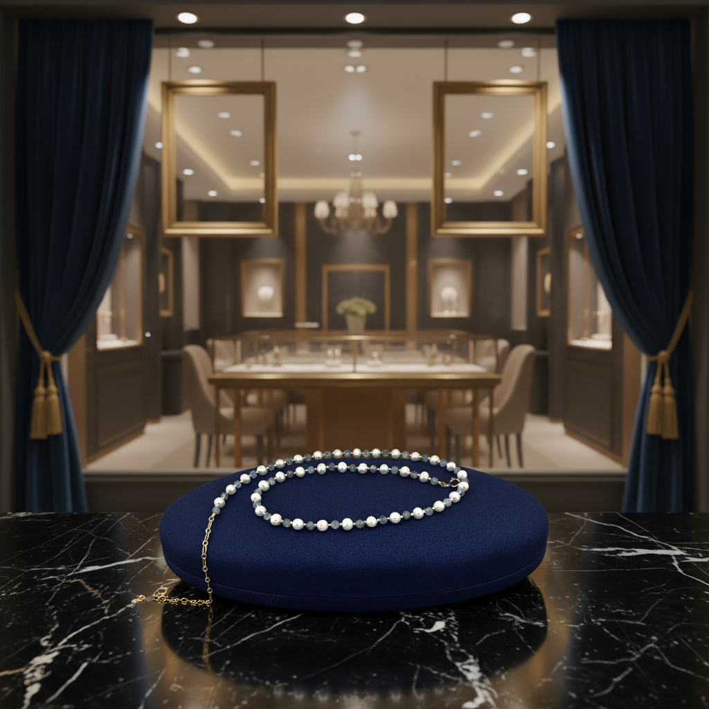 Lumière précieuse - perles de culture et labradorite