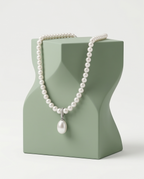 collier en argent 925 avec perles de culture blanches rondes
