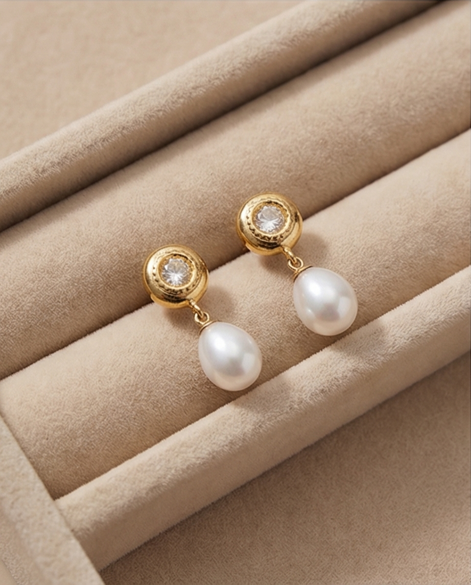 Boucles d’oreilles clous avec zircon