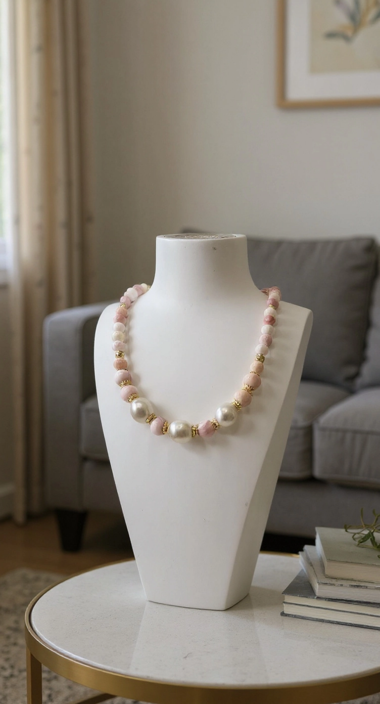 Collier de perles de culture et perles de Lambi