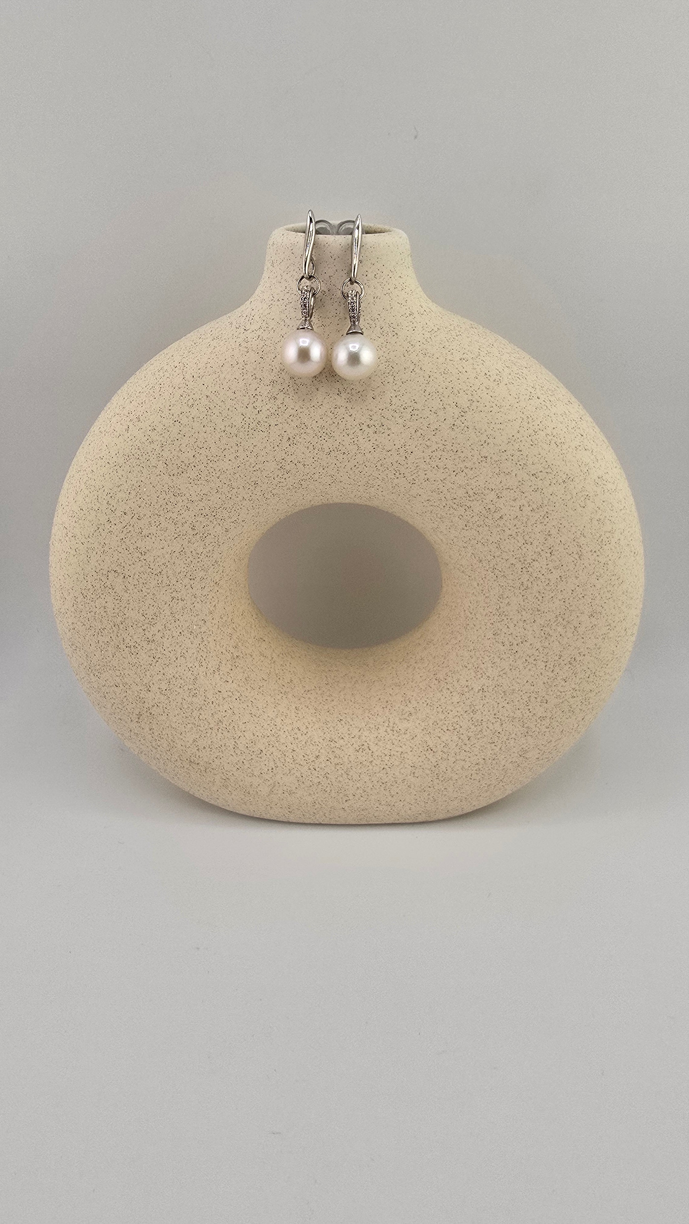 Boucles d’oreilles en strass et perles de culture