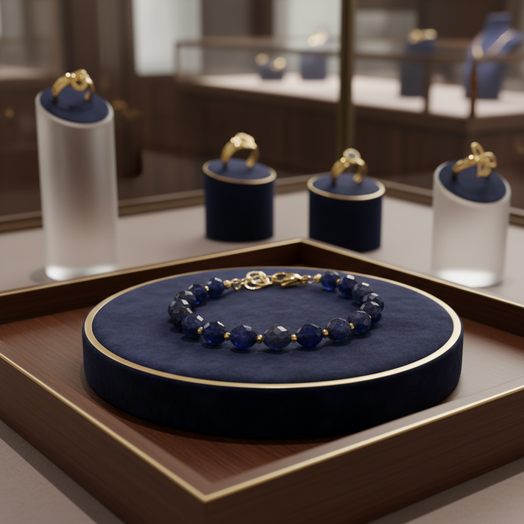 Bracelet en Lapis-Lazuli ovale facetté