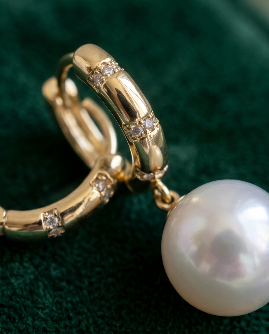 Boucles d’oreilles dormeuses avec perles de culture