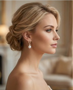 Boucles d oreilles en plaqué or 18K et strass