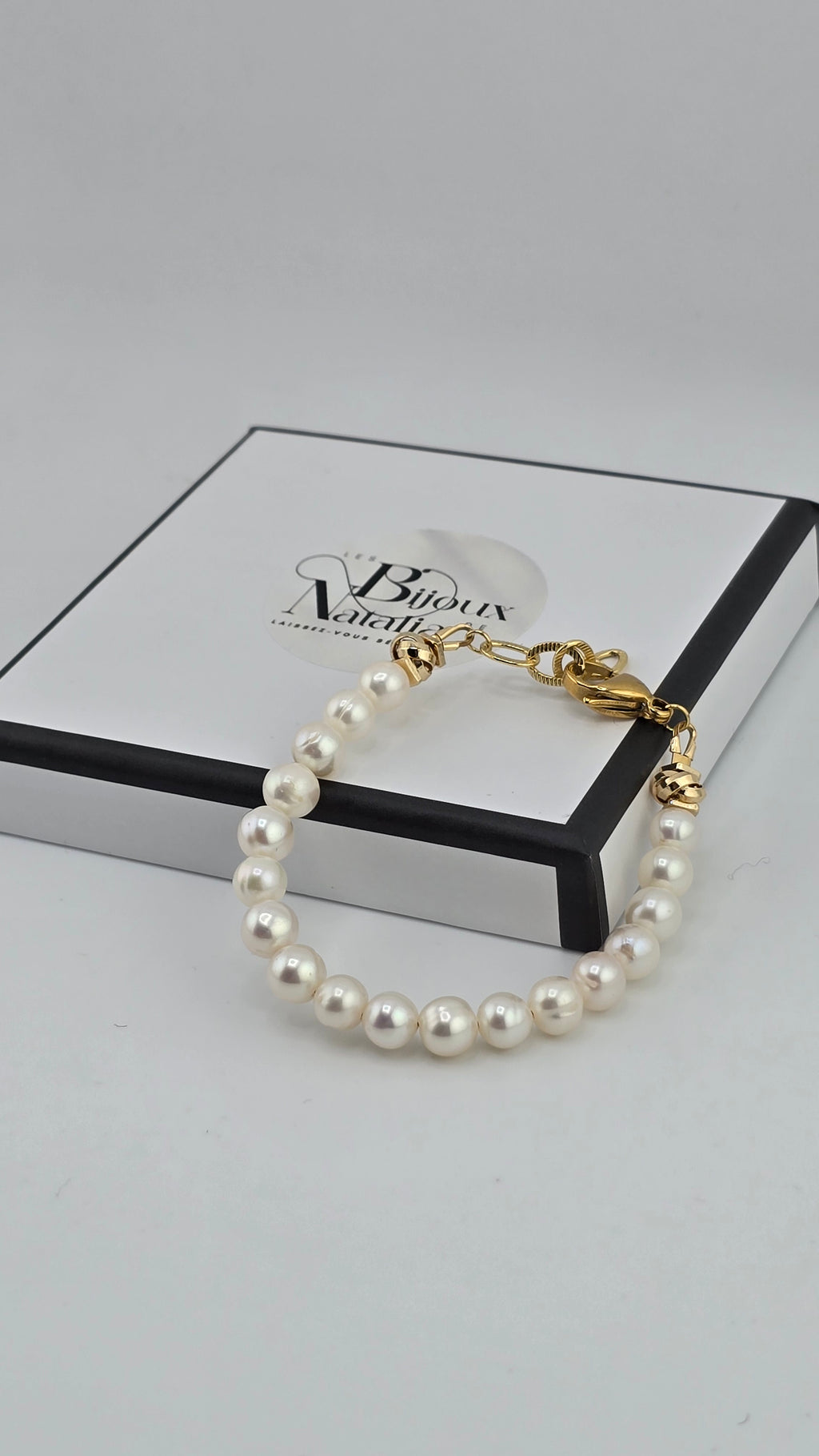 Bracelet en perles de culture blanche