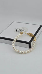 Bracelet en perles de culture blanche