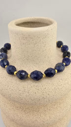 Bracelet en Lapis-Lazuli ovale facetté