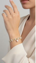 Bracelet deux brins avec perles de culture