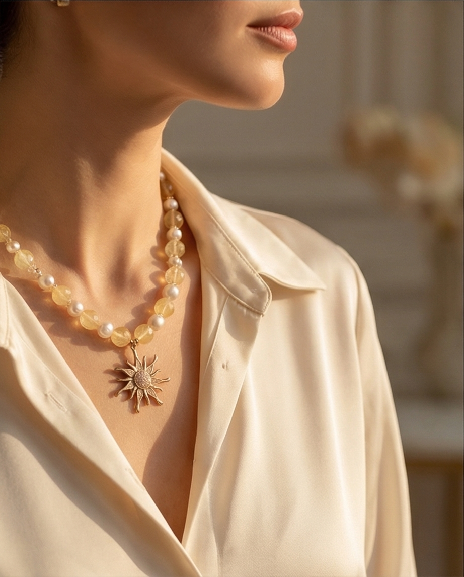 Collier Soleil de Printemps en Citrine
