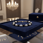 Bracelet en bordeaux très fonce et blanc