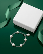 Bracelet argent et perles de culture
