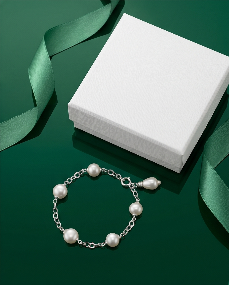 Bracelet argent et perles de culture