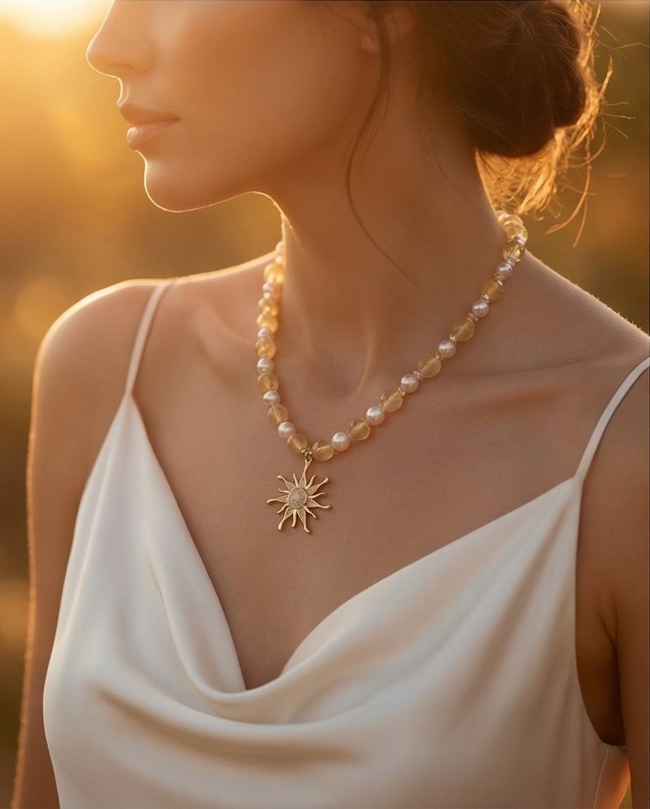 Collier Soleil de Printemps en Citrine