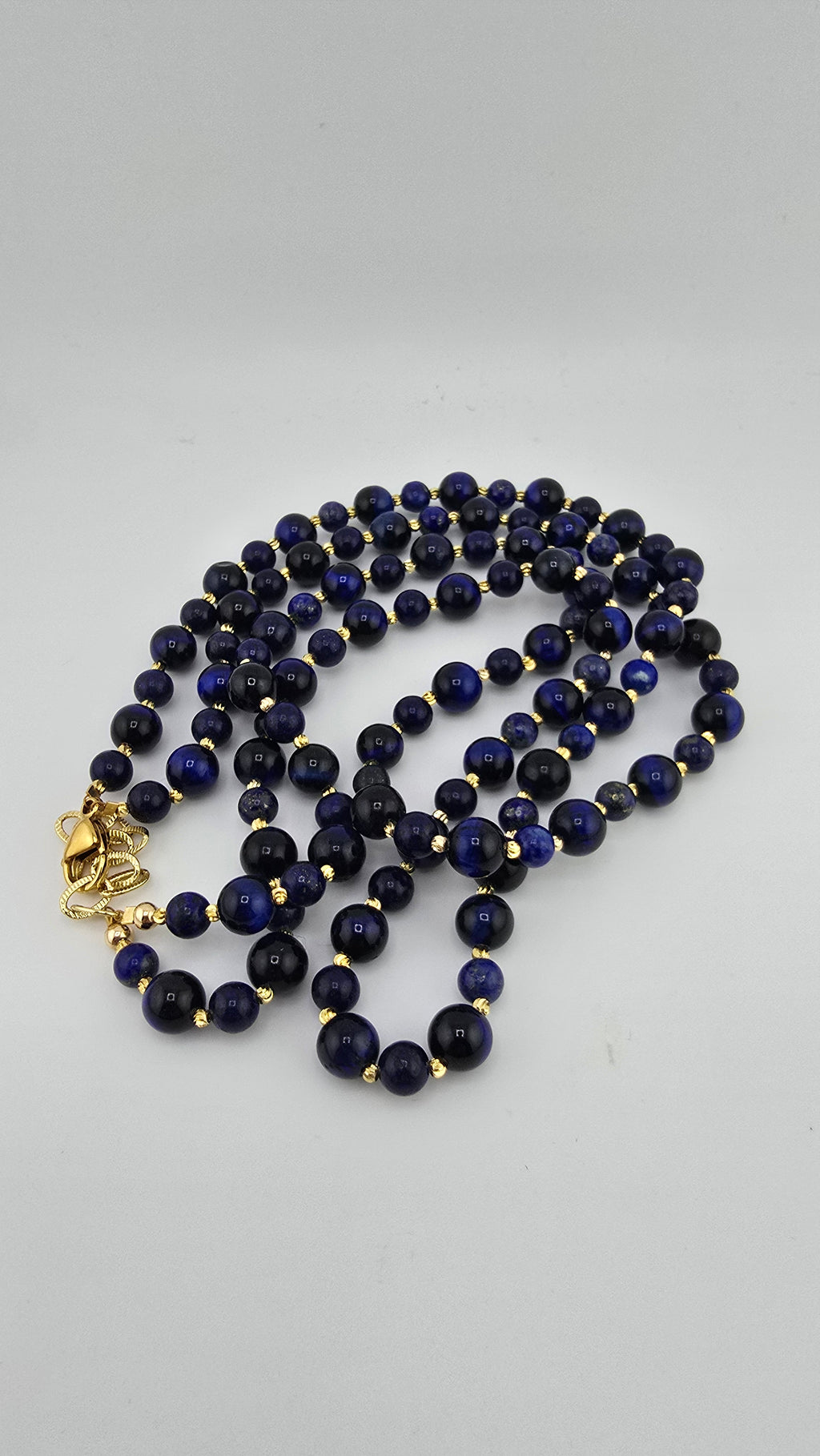 Collier double rangs en Lapis-lazuli et plaqué or