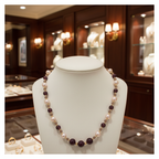 Collier éclat précieux en perles de culture et Rubis