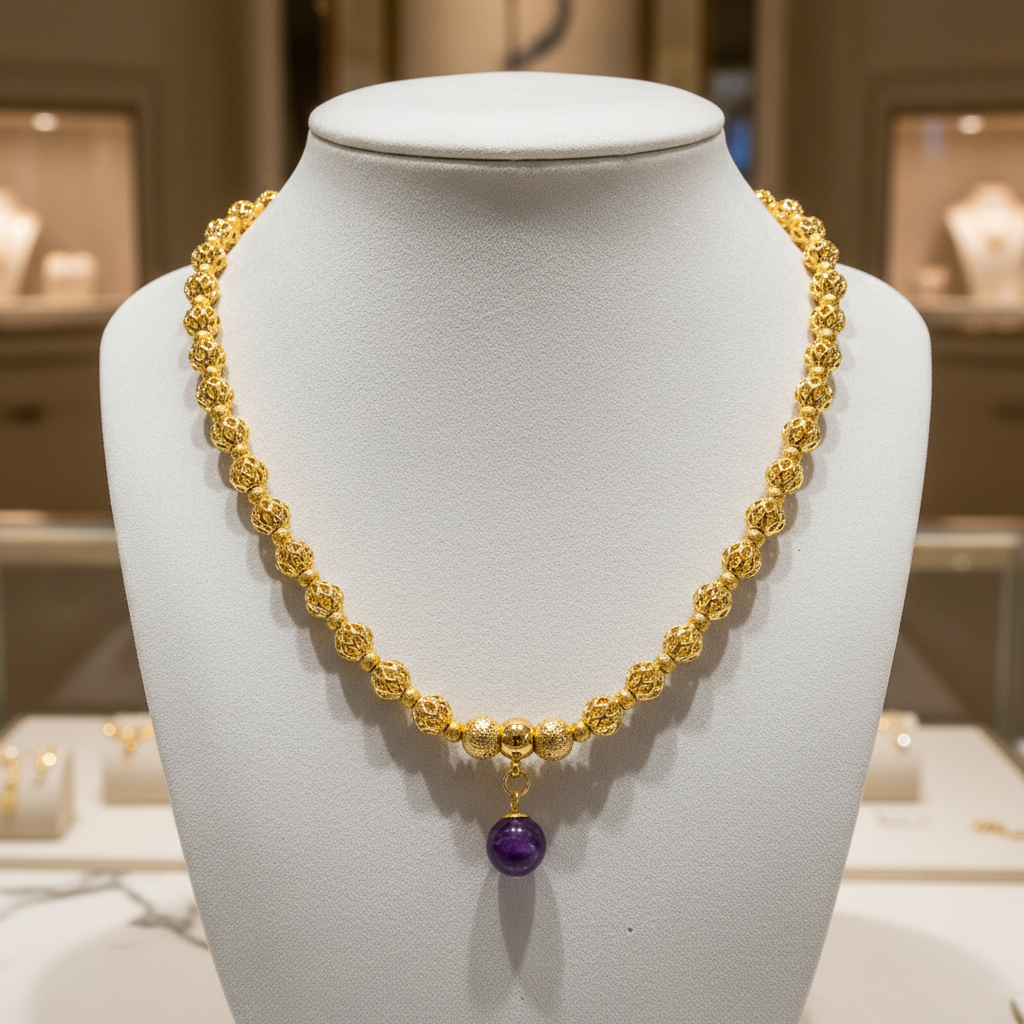 Collier avec pendentif en Améthyste