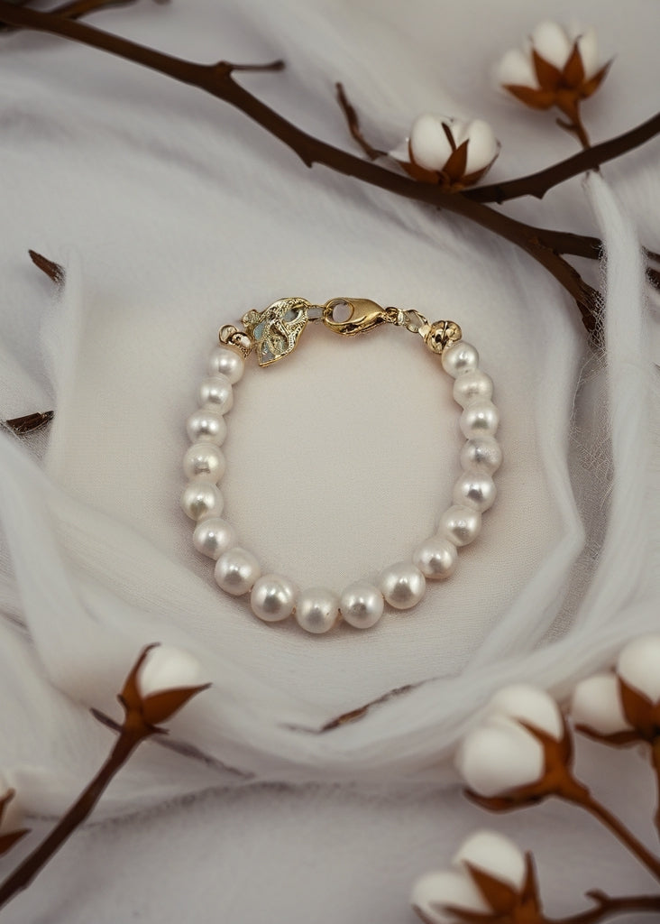 Bracelet en perles de culture blanche