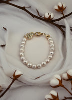 Bracelet en perles de culture blanche