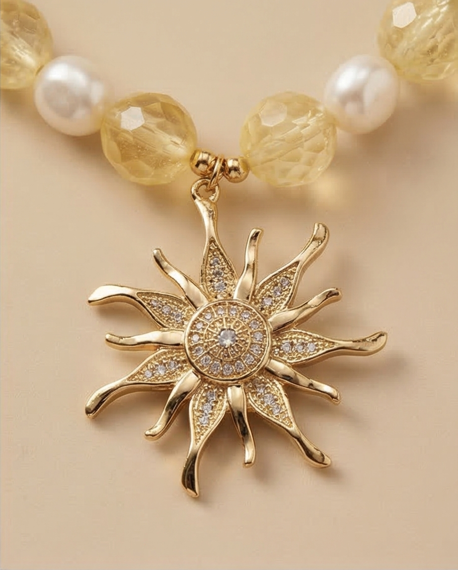 Collier Soleil de Printemps en Citrine