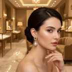 Boucles d oreilles en plaqué or 18K et strass