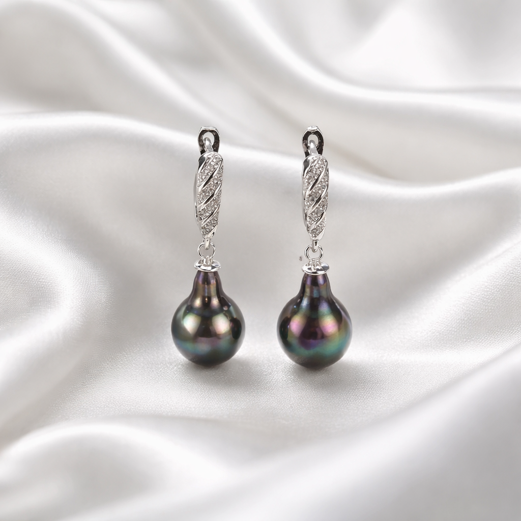 Boucles d oreilles- Goutte noire