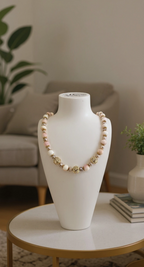 Collier en perles de culture et perles de Lambi