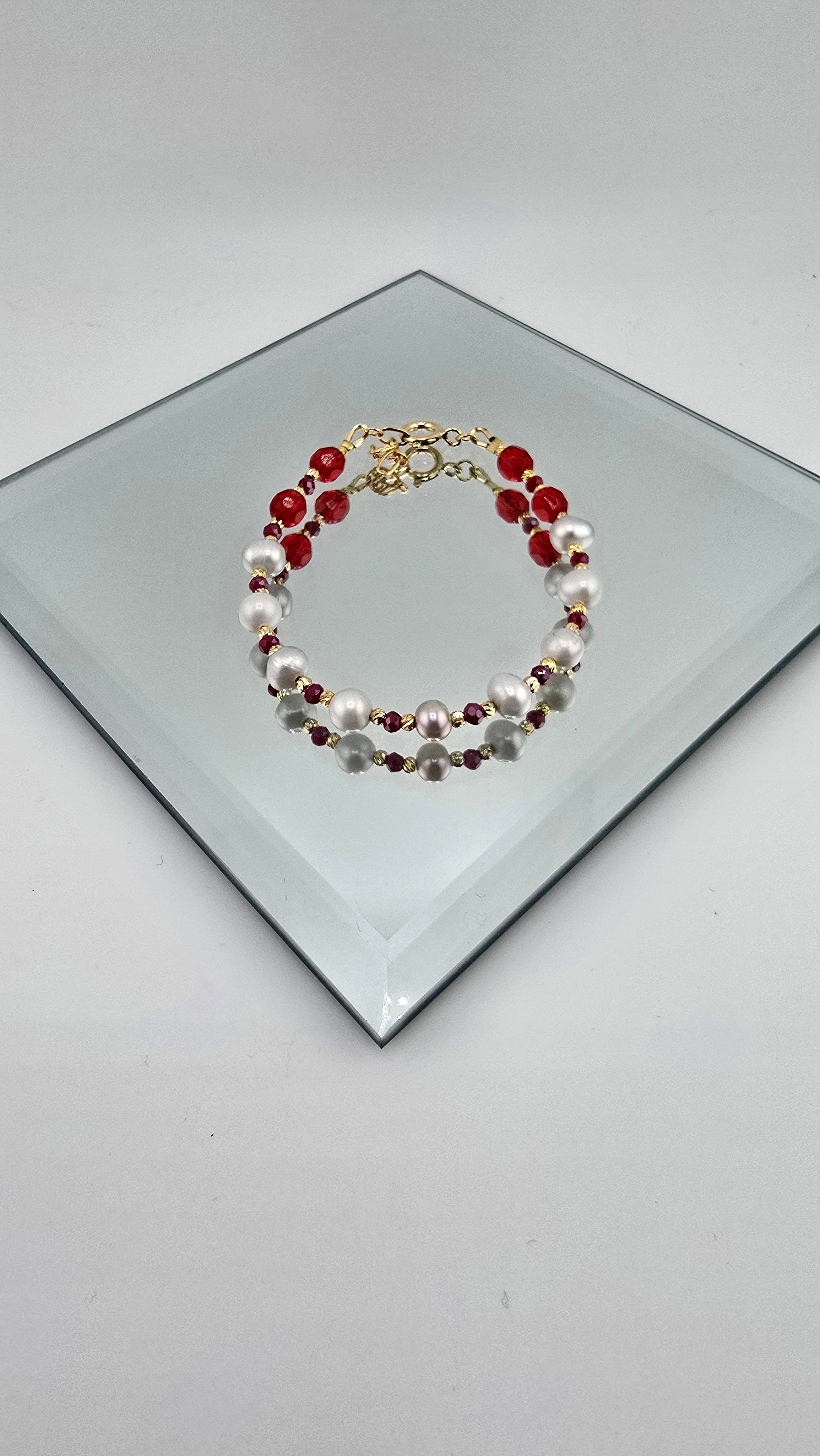 Bracelet en perles de culture et vermeil