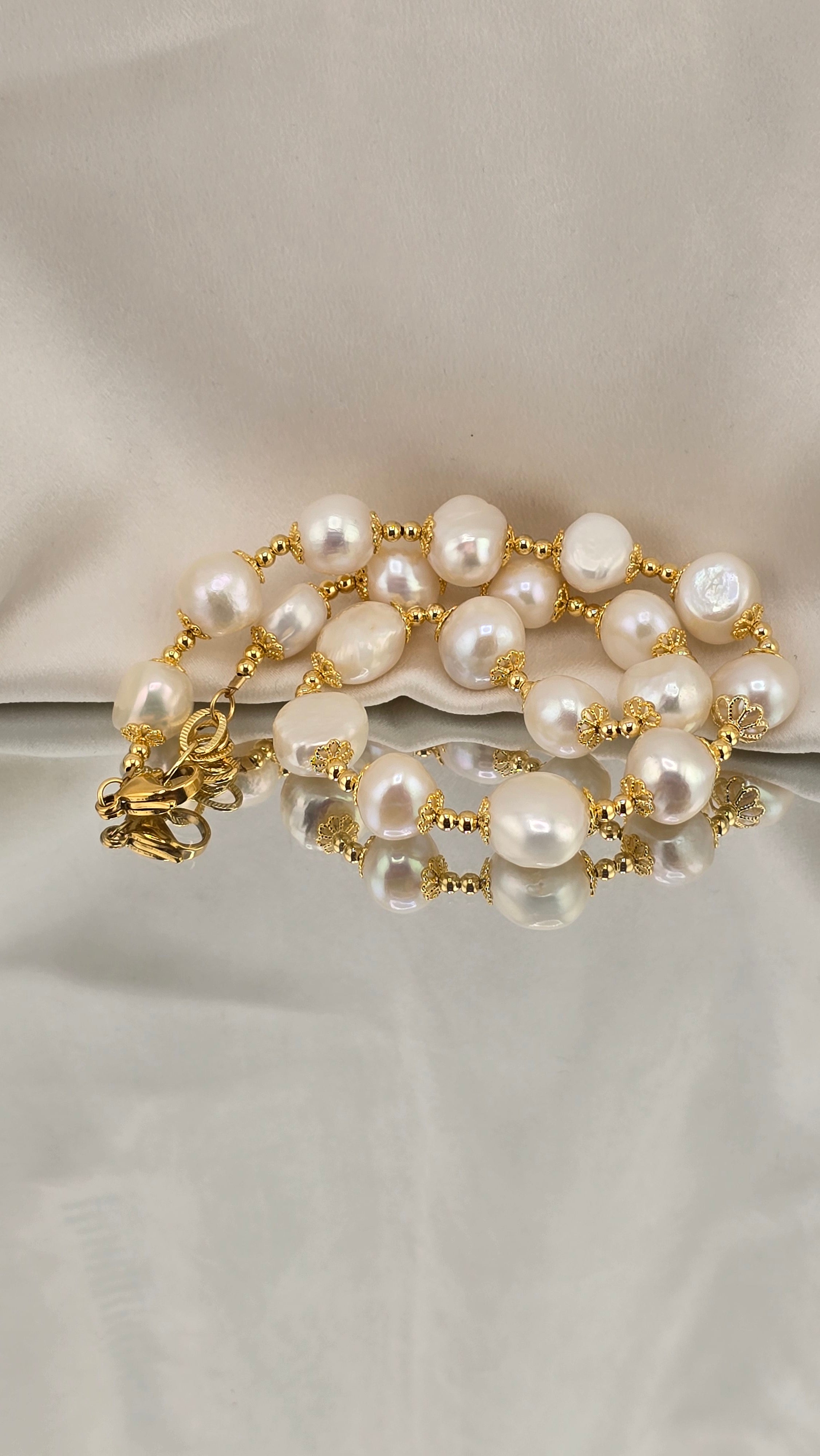 Collier en perles de culture baroque