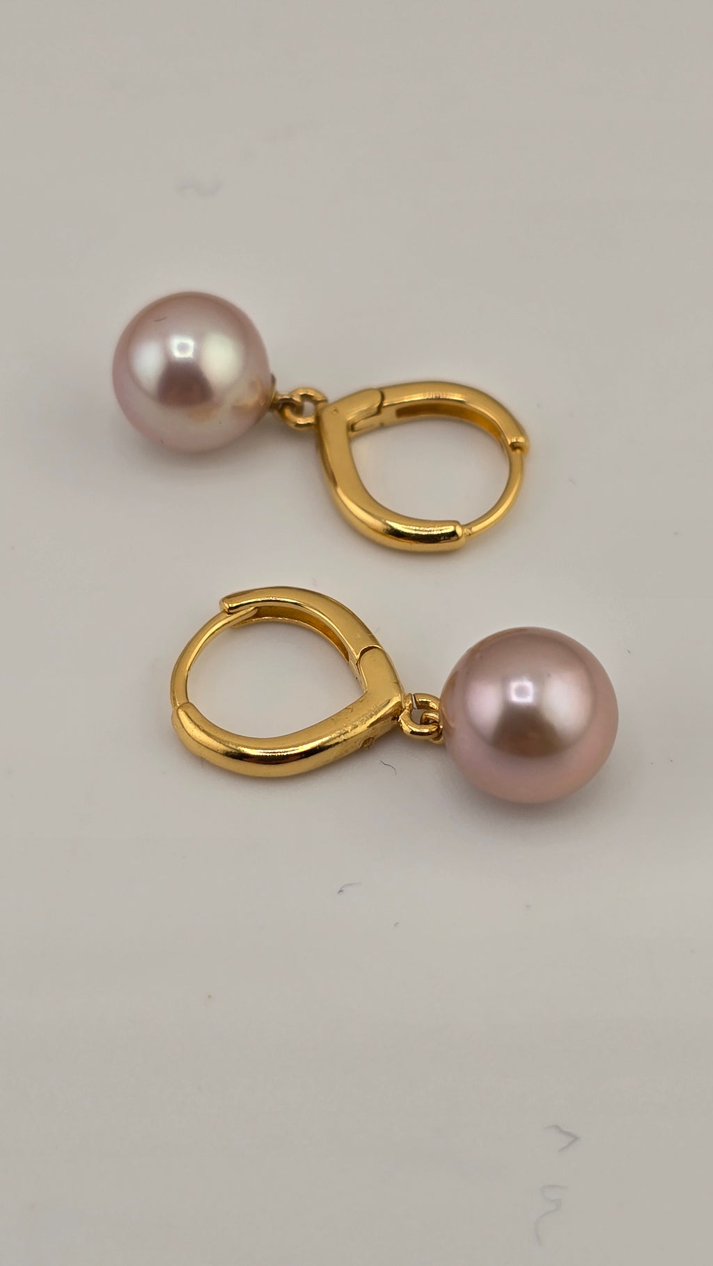 Boucles d’oreilles avec perles de culture rose