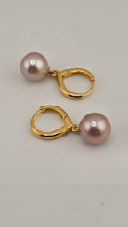 Boucles d’oreilles avec perles de culture rose