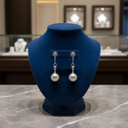 Boucles d’oreilles en strass et perles de culture