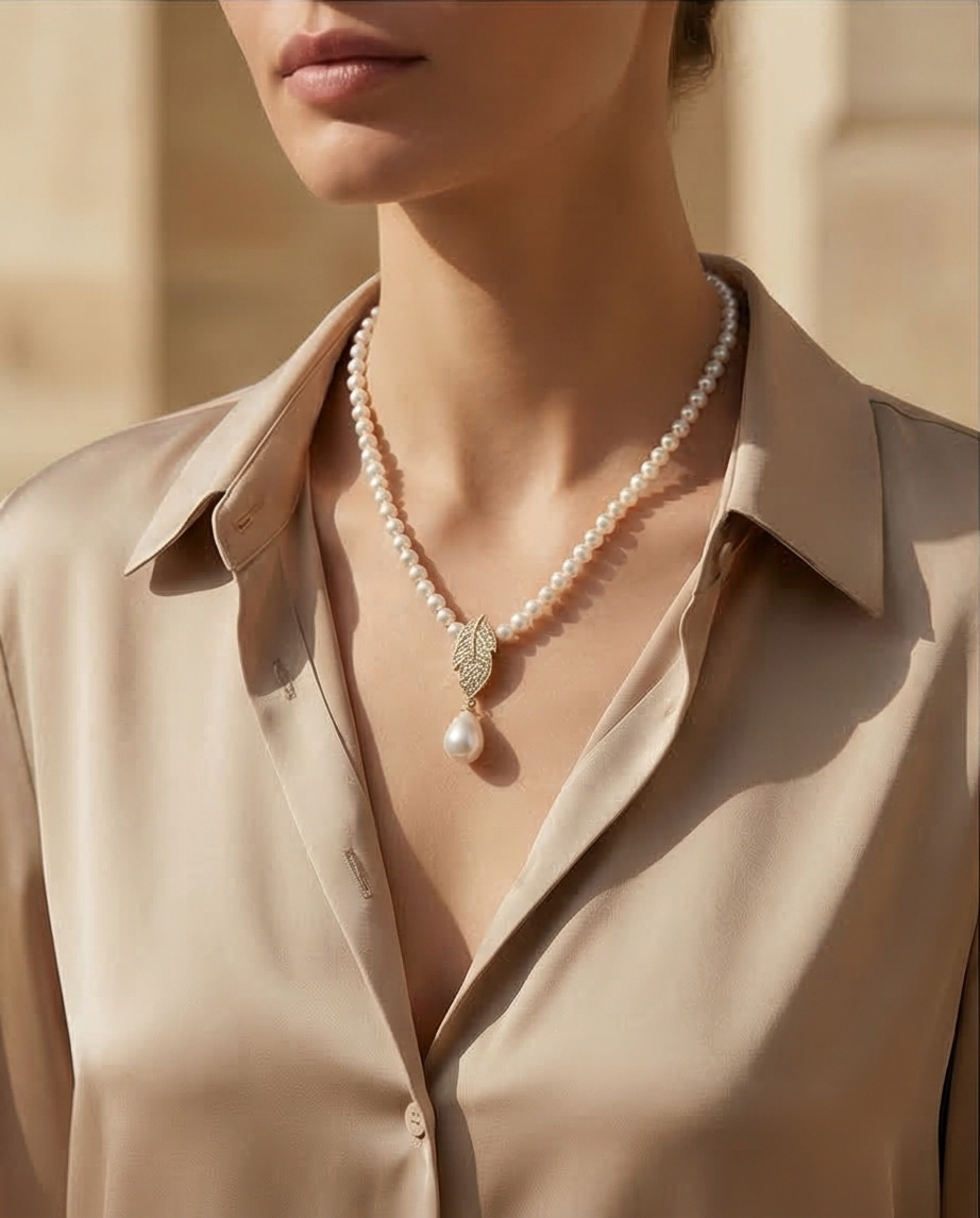 Lumière nacrée- collier en perles de culture