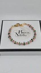 Bracelet en Topaze rose et Emeraude Myammar