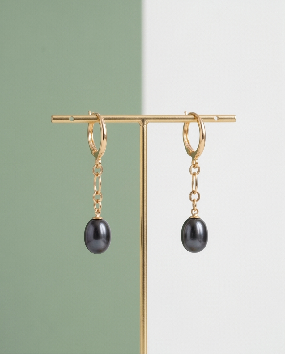 Boucles d’oreilles pendantes en plaqué or