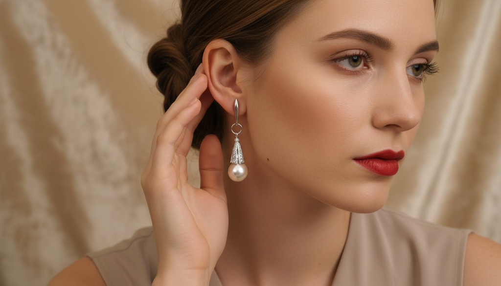 Boucles d’oreilles en argent et perles de culture