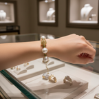 Bracelet en perles de culture baroque et cristal