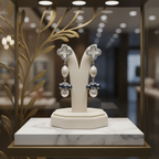 Boucles d oreilles en platine et Swarovski