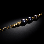 Bracelet en perles de culture bleu marine et vermeil