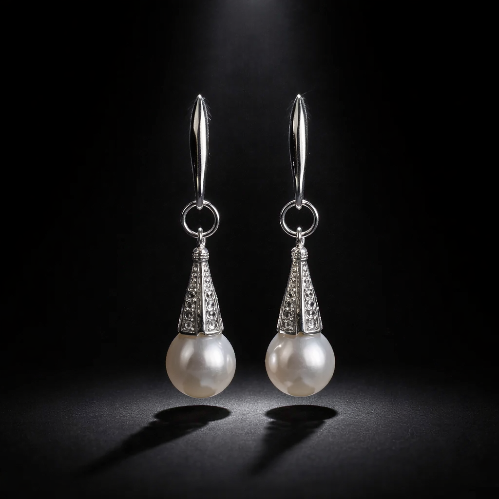Boucles d’oreilles en argent et perles de culture