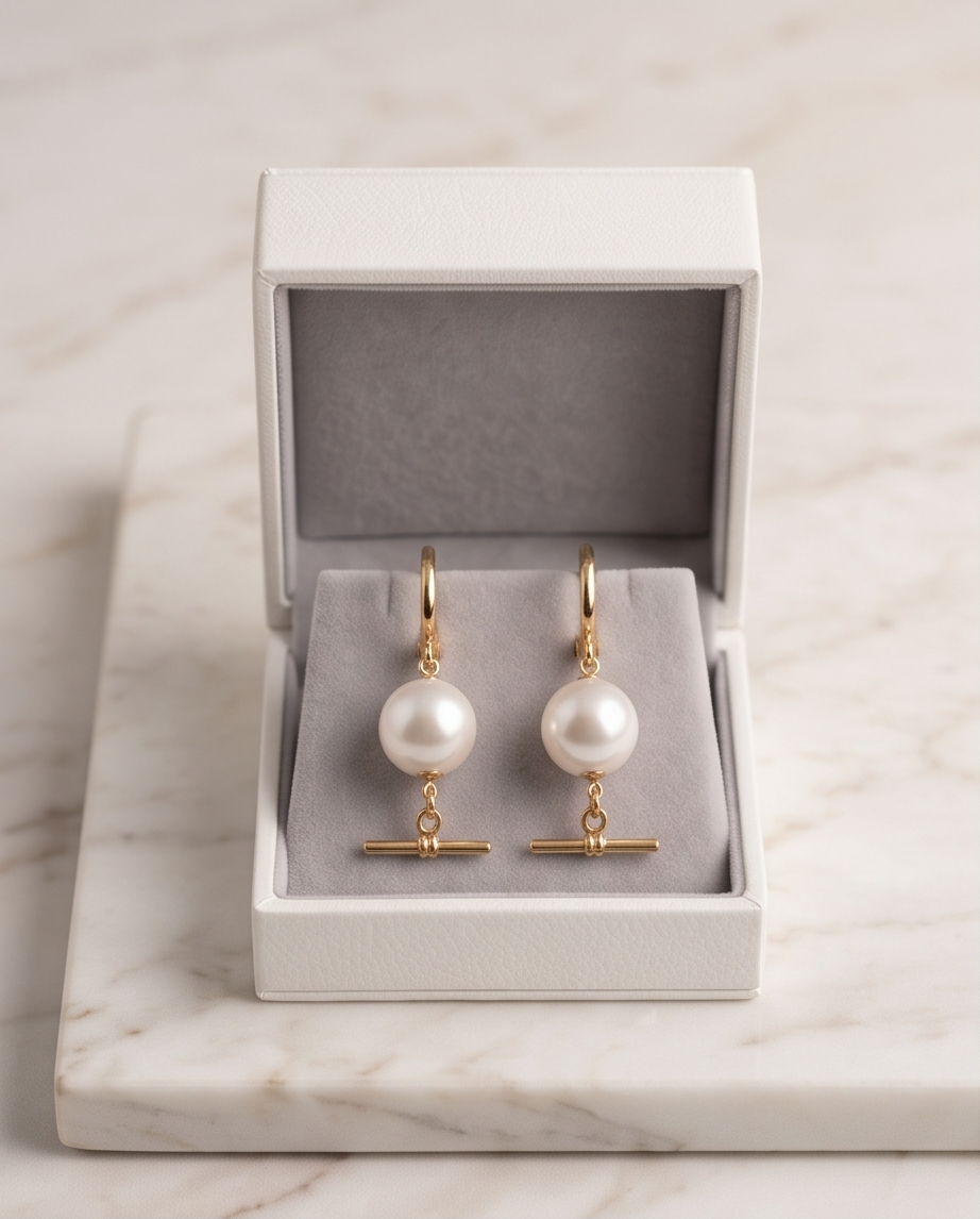 Boucles d'oreilles or 24k et perles de culture - Eclat Moderne