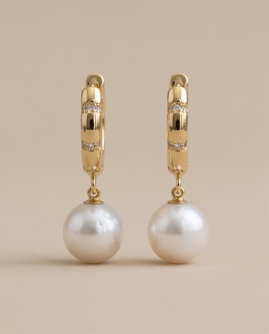 Boucles d’oreilles dormeuses avec perles de culture