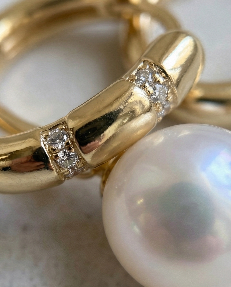 Boucles d’oreilles dormeuses avec perles de culture