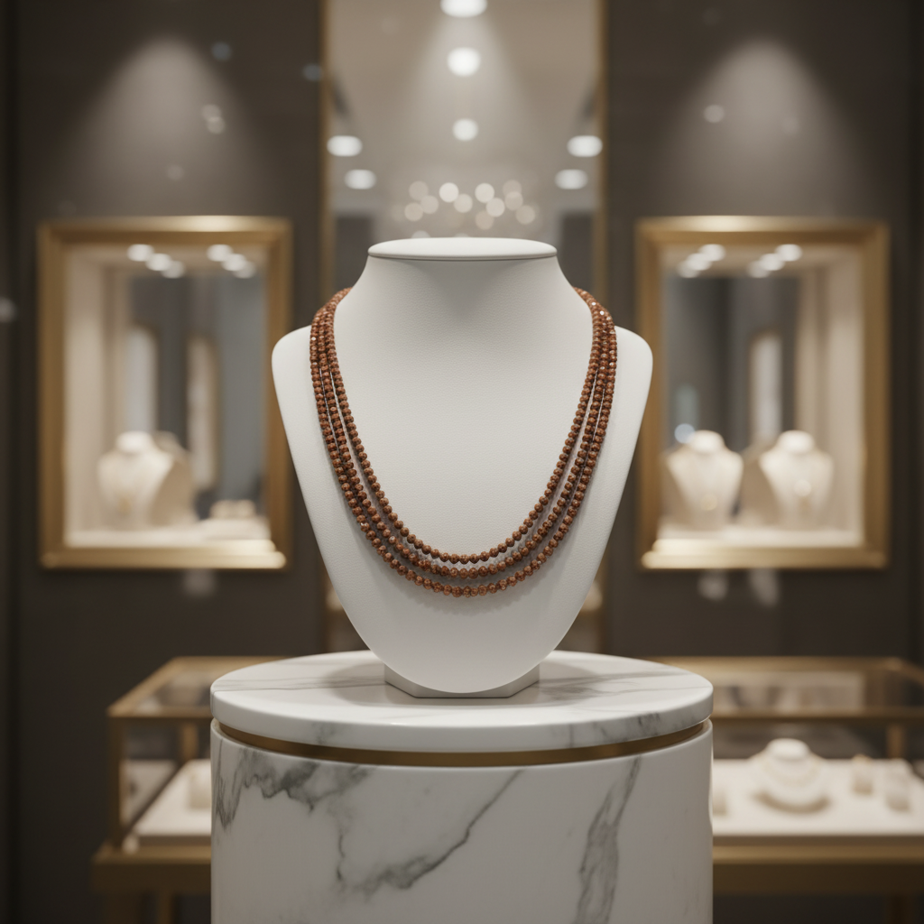 Collier en grès rouge scintillant