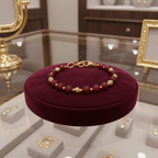 Bracelet en rubis et plaqué or 24k