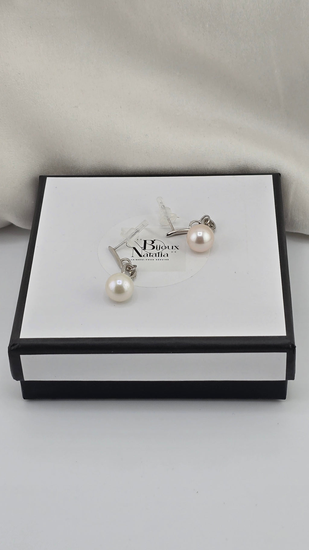 Boucles d’oreilles en strass et perles de culture